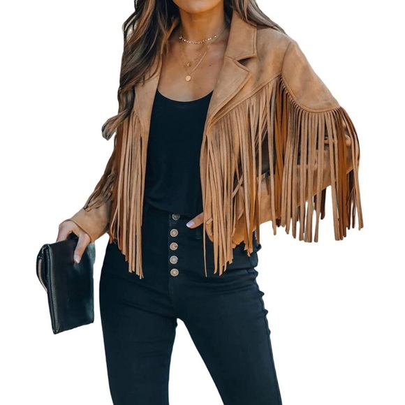 🎉HP🎉Vintage Leather Tassel Jacket - Picture 9 of 10